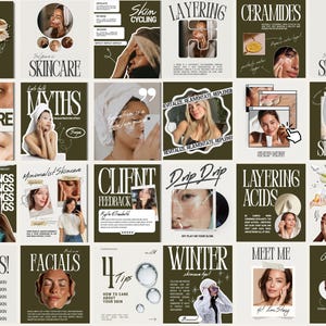 Skincare Instagram, Esthetician Instagram, Skincare Instagram Templates, Skincare Posts, Esthetician Templates, Skincare Social Media