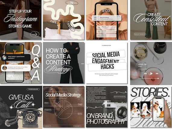 Social Media Manager Instagram, Social Media Manager Templates, Aesthetic Social Media Strategy Template, Client Strategy for Social Media