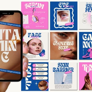 Skincare Instagram, Esthetician Instagram, Skincare Instagram Templates, Skincare Posts, Esthetician Templates, Skincare Social Media