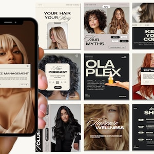 Hair Stylist Instagram Templates, Hair Stylist Templates, Hairstylist Social Media, Hair Stylist Branding, Hairstylist Social Media, Hair Ig