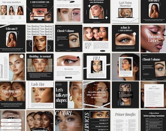Lash Tech Instagram, Luxury Lash Instagram, Aesthetic Lash Artist Templates, Lash Social Media Template, Luxury Lash Instagram Templates