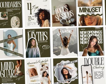 Mindset Coach Instagram Templates | Life Coach Templates | Mindset Coach Social media posts | Holistic Coach Posts | Coaching Templates