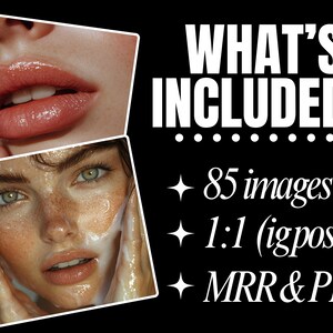 May include: A digital product listing for 85 images, sized for Instagram posts, with both Master Resale Rights (MRR) and Private Label Rights (PLR).