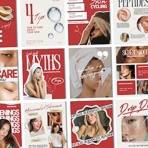 Skincare Instagram, Esthetician Instagram, Skincare Instagram Templates, Skincare Posts, Esthetician Templates, Skincare Social Media