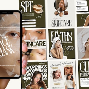 Skincare Instagram, Esthetician Instagram, Skincare Instagram Templates, Skincare Posts, Esthetician Templates, Skincare Social Media