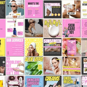 Skincare Instagram, Esthetician Instagram, Skincare Instagram Templates, Skincare Posts, Esthetician Templates, Skincare Social Media