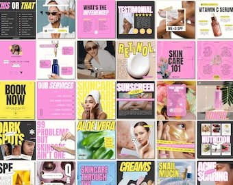 Skincare Instagram, Esthetician Instagram, Skincare Instagram Templates, Skincare Posts, Esthetician Templates, Skincare Social Media