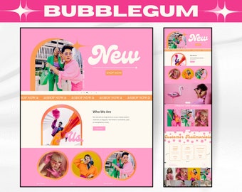 Retro Shopify Theme/ Orange Shopify Theme/ Pink Boho Shopify Theme/ Feminine Shopify Theme/ Shopify Store/ Shopify Banners