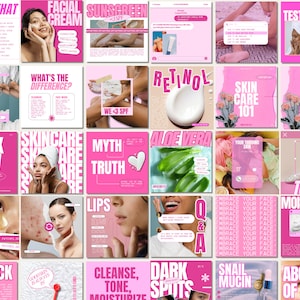 Pink Skincare Instagram, Esthetician Instagram, Pink Skincare Instagram Templates, Pink Esthetician Templates, Pink Skincare Social Media