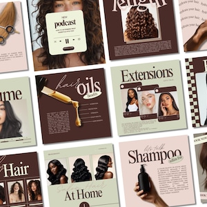Hair Stylist Instagram Templates, Hair Stylist Templates, Hairstylist Social Media, Hair Stylist Branding, Hairstylist Social Media, Hair Ig