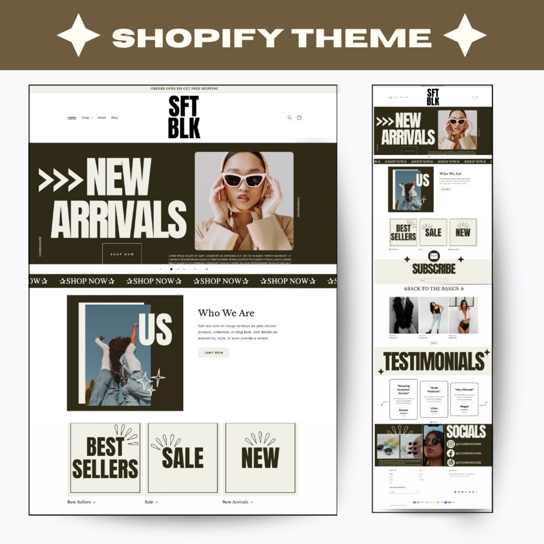 Shopify Plack Black and White Shopify Theme, Shopify Banner, Shopify Store Template ...