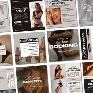 Waxing Instagram, Esthetician Instagram, Waxing Instagram Templates, Waxing Social Media Posts, Esthetician Templates, Skincare Social Media