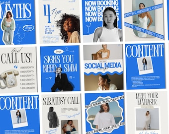 Social Media Manager Instagram Templates, Social Media Manager Templates, Aesthetic Social Media Strategy Template, SMM Instagram Canva, SMM
