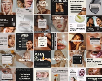 Skincare Instagram, Esthetician Instagram, Skincare Instagram Templates, Skincare Posts, Esthetician Templates, Skincare Social Media