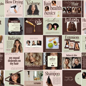 Hair Stylist Instagram Templates, Hair Stylist Templates, Hairstylist Social Media, Hair Stylist Branding, Hairstylist Social Media, Hair Ig