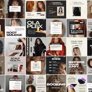 Hair Stylist Instagram Templates, Hair Stylist Templates, Hairstylist Social Media, Hair Stylist Branding, Hairstylist Social Media, Hair Ig