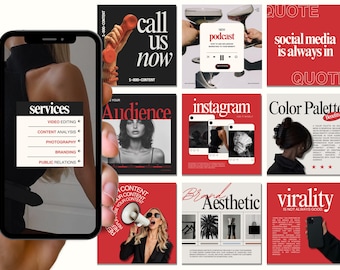 Social Media Manager Instagram Templates, Social Media Manager Templates, Aesthetic Social Media Strategy Template, SMM Instagram Canva, SMM