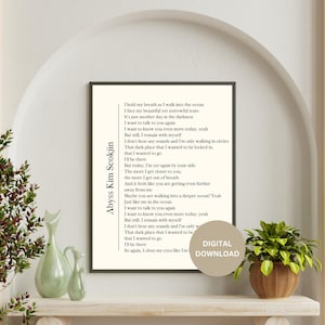 Epiphany BTS Poster Lyrics Song Lyrics Print Printable 