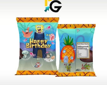 SpongeBob Party Favor Zip Lock Chip bags