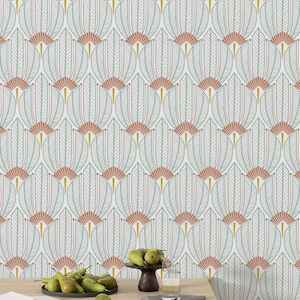 Art Deco Peel and Stick Wallpaper: Floral Victorian Wall Mural