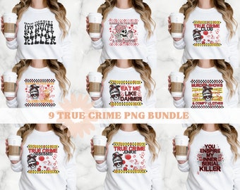9 True Crime PNG Bundle , Matching Pattern, Crime Design, True Crime T-shirt png, Funny PNG, Patterns Png, Digital Download, Sublimation PNG