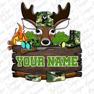 Hunting Name PNG, Hunting PNG, Kids Name Sublimation Designs, Camo ...