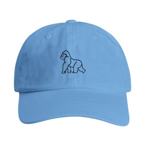Gorilla Emoji Embroidered Cotton Twill Dad Baseball Cap