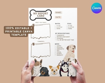 Pet Report Card Form | Instant Download Dog Report Card | Ready to Print Pet Sitter Form | Dog Walker Report Form | Pet Sitter | Dog Walker