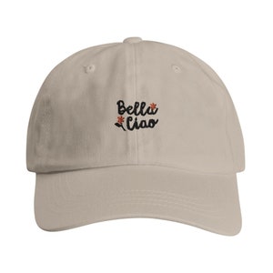 Bella Ciao Adult Embroidered Cotton Twill Dad Cap Italian Saying Hat Gifts for Friends Summer Cotton Hat Baseball Dad Cap Beautiful Saying