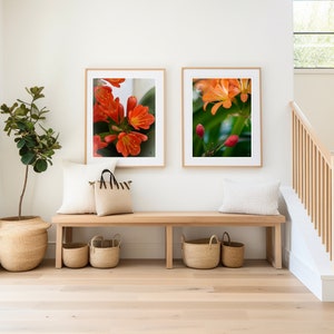 Due poster con fiori rossi arancioni, Arte murale, Arredamento per la casa, Camera da letto, Soggiorno, Ufficio, Ingresso