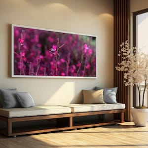 Rustikale Wanddekoration mit Wildblumen, Botanisches Pflanzenfoto, Küstenblumen, Wohndekor