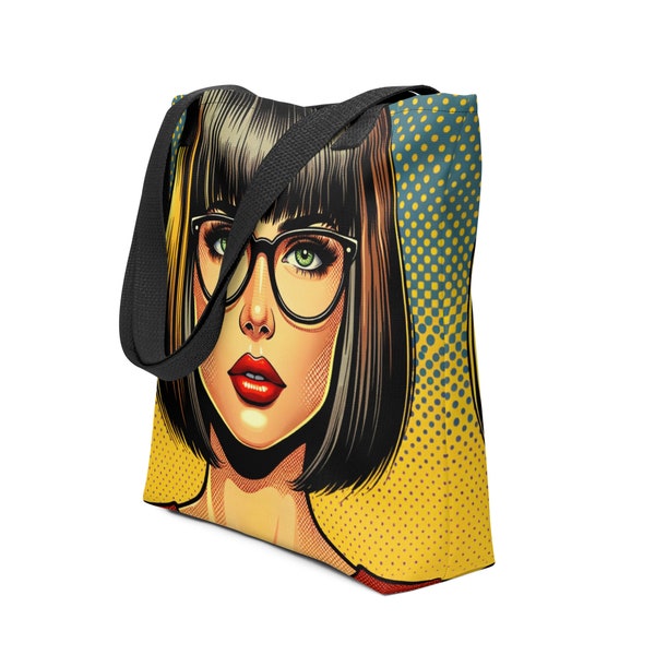 Bolso estilo arte / Bolso de moda / Bolso tote / Bolso moderno / Bolso de diseño único / Bolso de diseño de peinado de mujer / Bolso de todos los días / Bolso de regalo de arte original