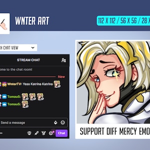Overwatch 2 Support Diff Mercy Emote for Twitch/Discord