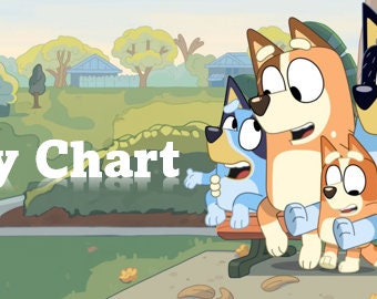 Bluey Potty Chart, Toilet Training, Sticker Chart, Reward Chart