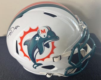 Marks Brothers Mark Clayton & Mark Duper dual signed autographed Dolphins Full size Helmet JSA