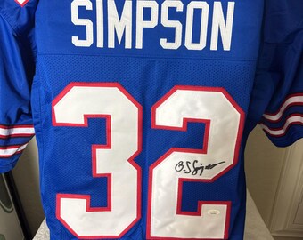 O. J. シンプソン 直筆サイン入り バッファロー・ビルズ フルサイズ 