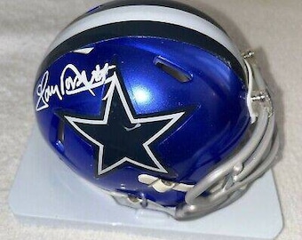 Tony Dorsett ondertekende gesigneerde NFL Dallas Cowboys Mini Helm met Beckett Hologram Authetication