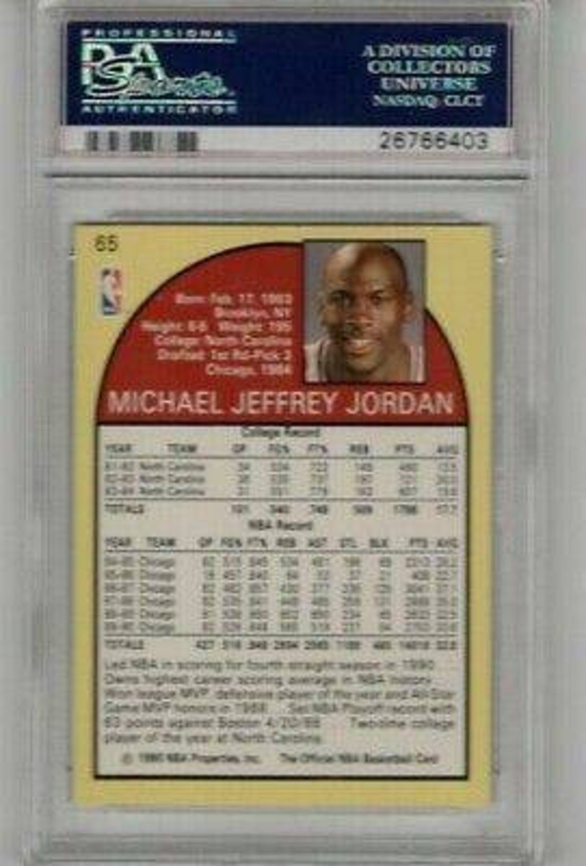michael jordan nba hoops 1990 card