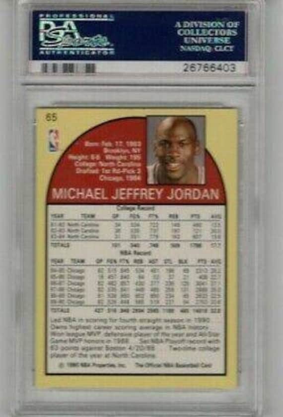 Michael Jordan NBA Hoops 1990 Basketball Card No. 65 Graded 5/10