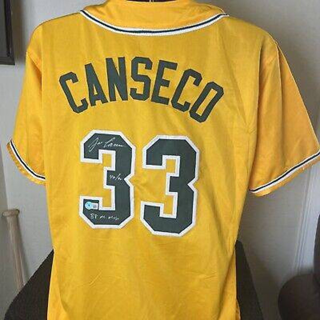 MLB  ホセ・カンセコ　直筆サイン入りユニフォーム ホセ・カンセコのサイン入りMLBオークランド・ジャージ