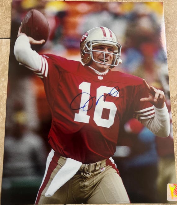 ジョー・モンタナ直筆サイン入り 11 x 14 写真 モンタナ個人ホログラム