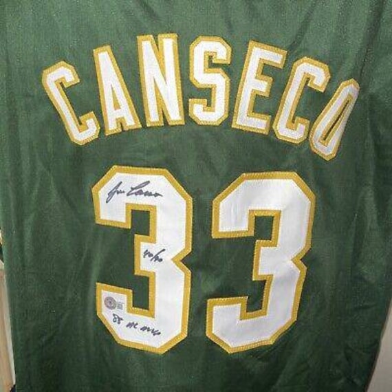 Jose Canseco Signed Autographed MLB Oakland as Jersey With 