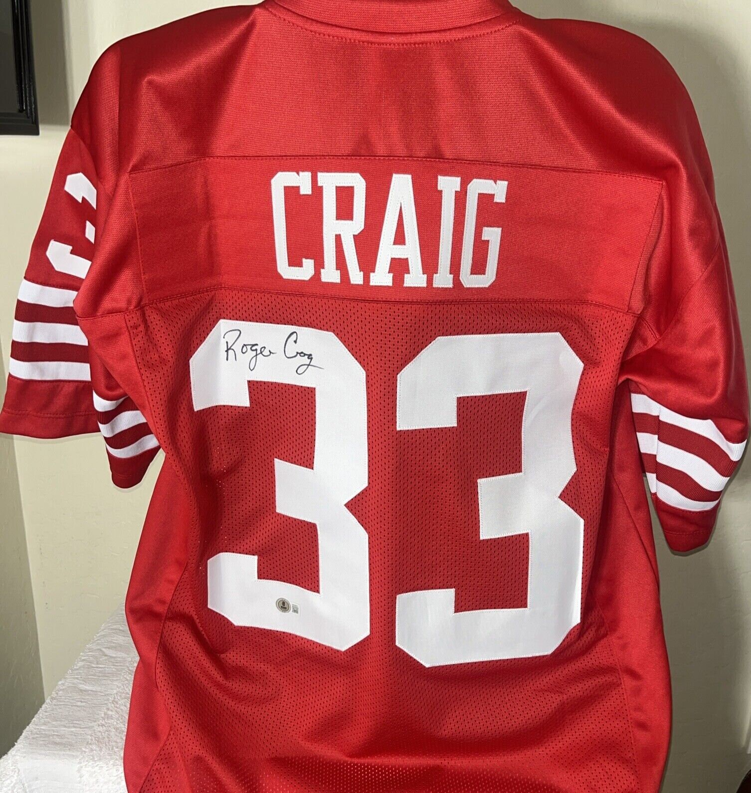 Roger Craig Hand Signed Autographed San Francisco 49ers Jersey