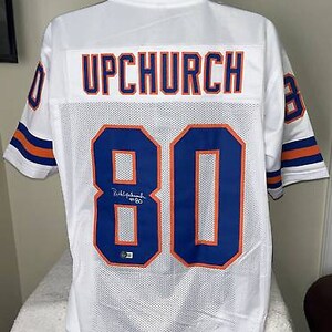 Rick Upchurch assinou camisa autografada do NFL Denver Broncos com autenticação Beckett