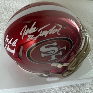 John Taylor autographed signed San Francisco 49ers Mini Helmet Beckett Authenticated