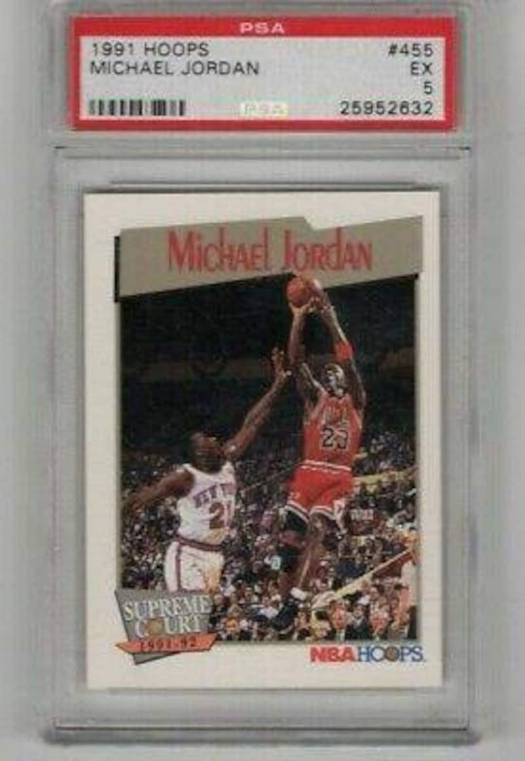 Michael Jordan NBA Hoops 1991 Basketball Card No. 455 Graded