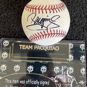 Manny Pacquiao Autographed Signed MLB Baseball with &quot;Team Pacquiao&quot; Certificate