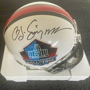 OJ Simpson Signed Autographed NFL Hall of Fame Mini Helmet with JSA Certificate