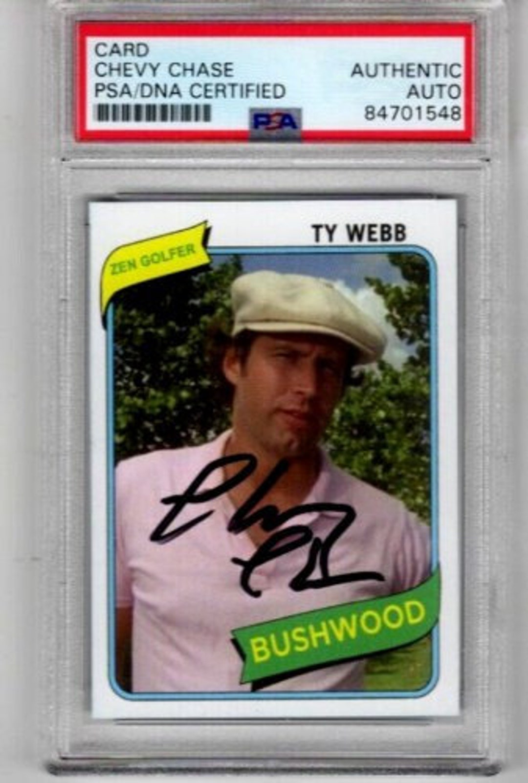 Chevy Chase Signed Autographed 1980 Topps Bushwood Caddyshack