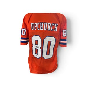 Rick Upchurch Signed Autographed NFL Denver Broncos Jersey with Inscription and Beckett Authentication